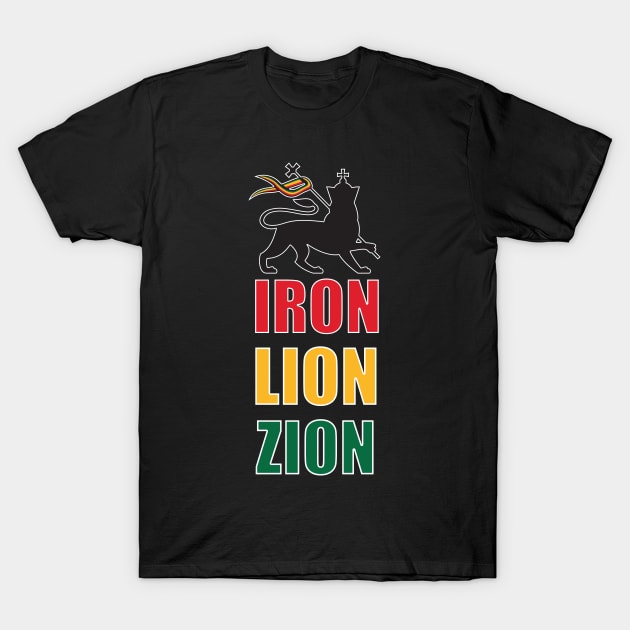 Iron Lion Zion Rasta Colors T-Shirt by johnnie2749